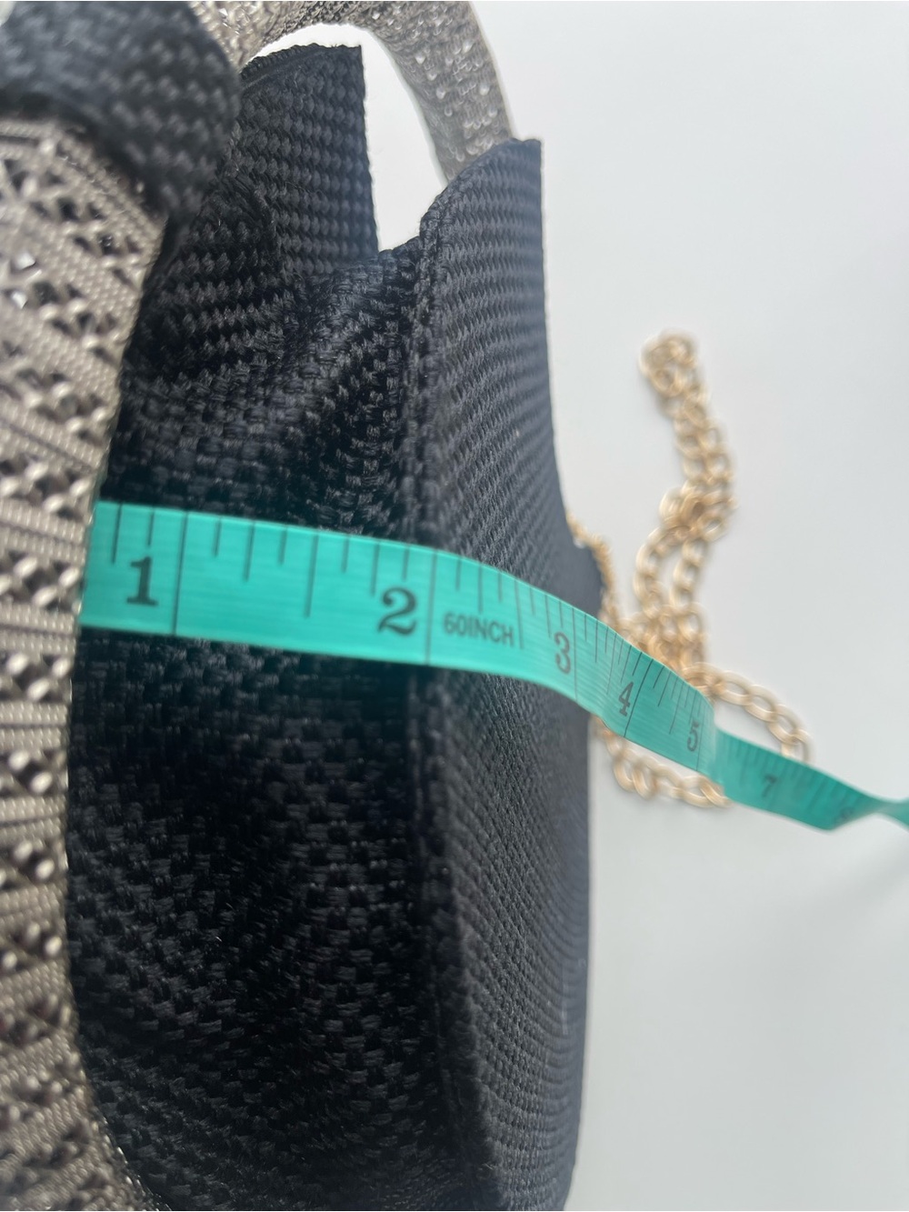 Women's Black & Gold embroidered whirl round partywear clutch & shoulder Bag - Picture 6 of 6